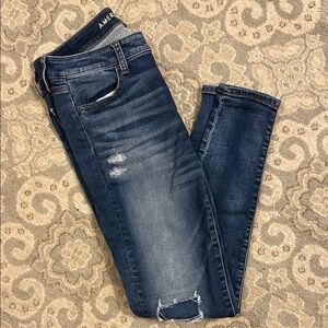 American Eagle Outfitters Blue Jeggings with Distressing